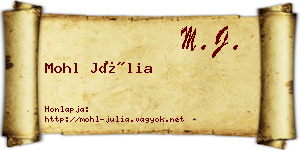 Mohl Júlia névjegykártya