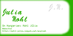 julia mohl business card